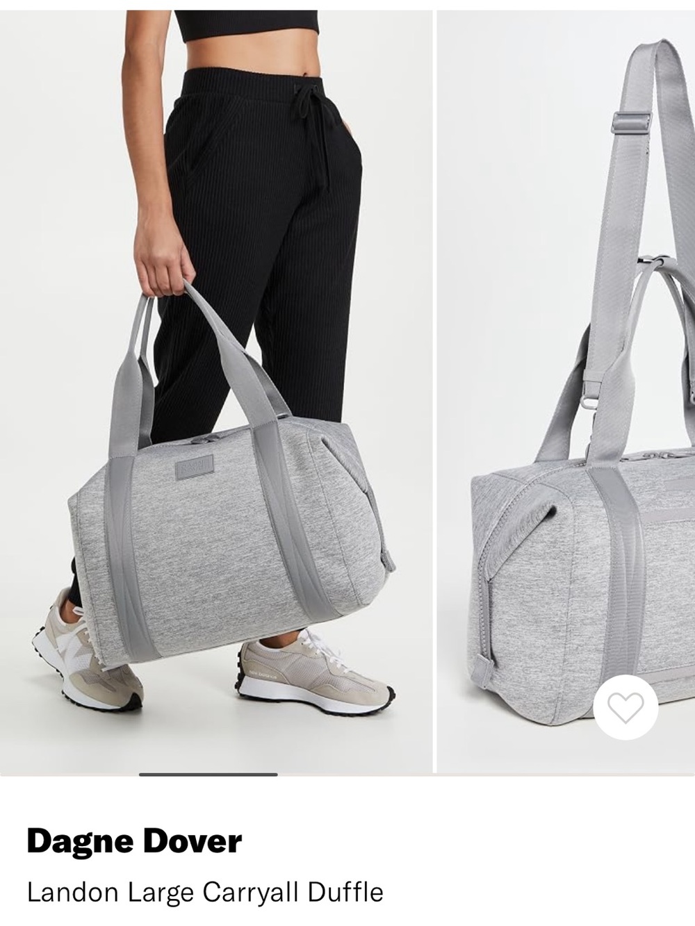 Dagne Dover large LANDON NEOPRENE CARRYALL BAG Heather Gray